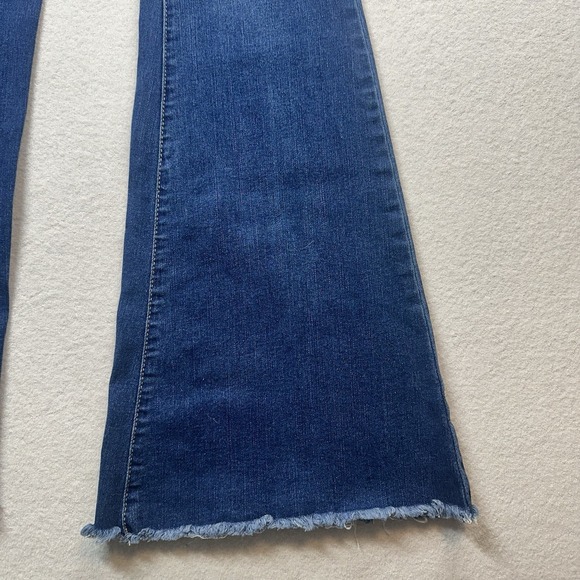 YMI Chloe High Rise Flare Jeans Women's Size 5 / 27 Blue Stretch Denim Cowgirl - Picture 6 of 15
